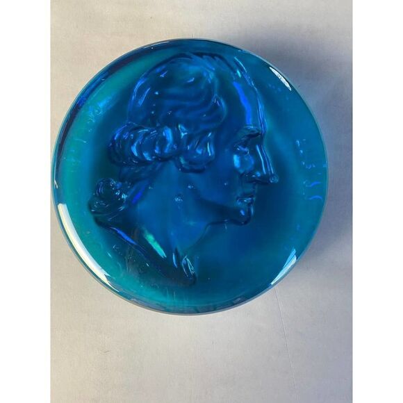 Vintage 1969 George Washington Carnival Glass Paper Weight Sculpture - 4.5" - Picture 2 of 4